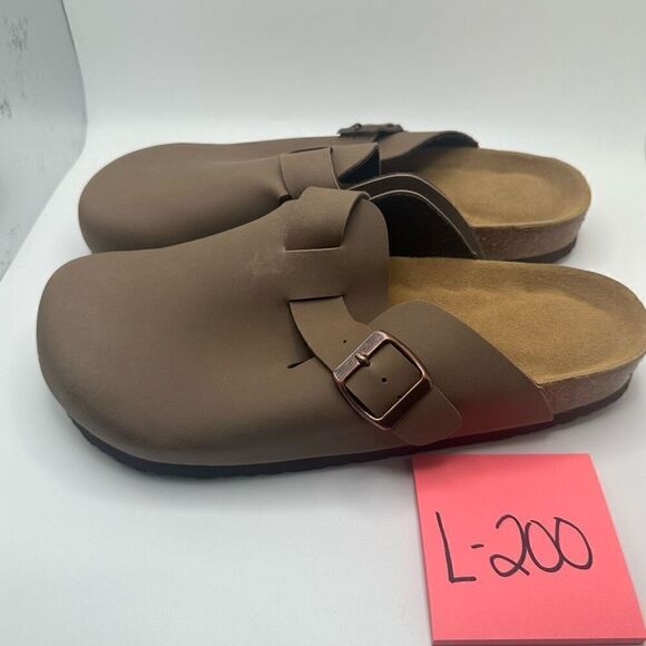 CUSHIONAIRE Women's Cork Footbed Clog with Genuine Leather Upper 11 BROWN NEW - Picture 3 of 7